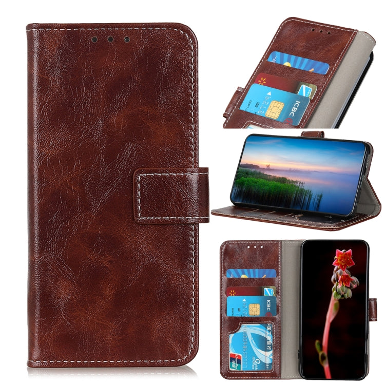 For Motorola Edge X30 Retro Crazy Horse Texture Horizontal Flip Leather Phone Case(Brown) - Motorola Cases by buy2fix | Online Shopping UK | buy2fix