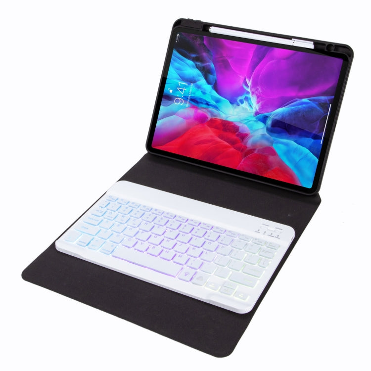 H-102S3 Tri-color Backlight Bluetooth Keyboard Leather Case with Rear Three-fold Holder For iPad 10.2 2020 & 2019 / Pro 10.5 inch(Purple) - Universal by buy2fix | Online Shopping UK | buy2fix