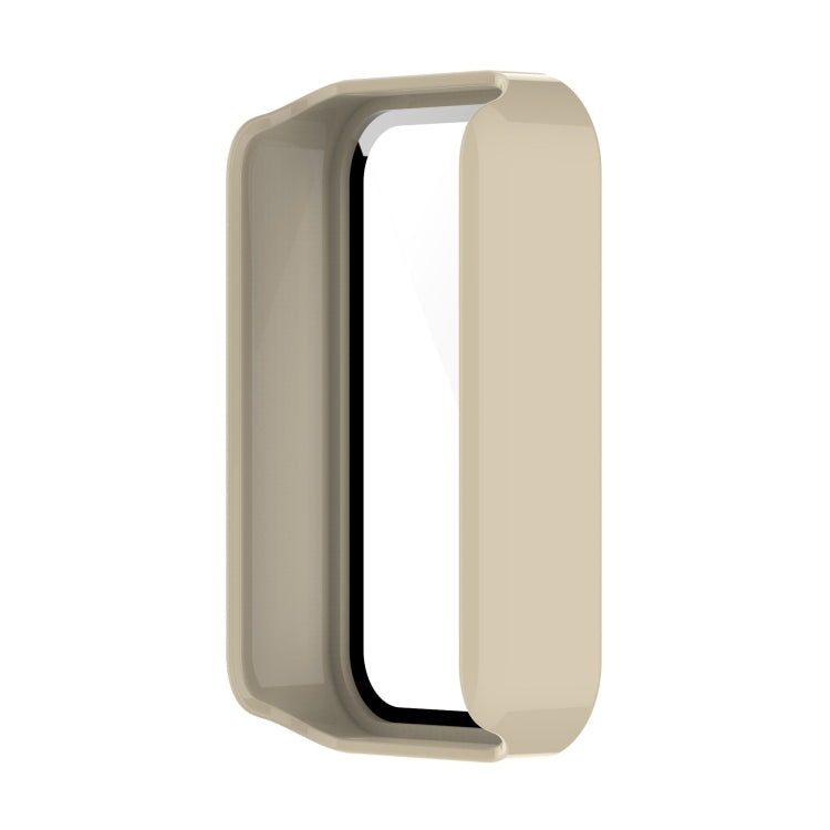 For Xiaomi Redmi Smart Band Pro PC + Tempered Glass Watch Protective Case(Ivory White) - Watch Cases by buy2fix | Online Shopping UK | buy2fix