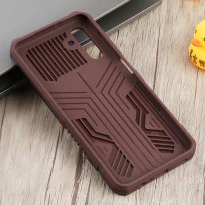For Samsung Galaxy A13 5G Armor Warrior Shockproof PC + TPU Phone Case(Brown) - Samsung Accessories by buy2fix | Online Shopping UK | buy2fix