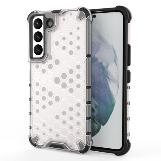 For Samsung Galaxy S22 5G Honeycomb PC + TPU Phone Case(White) - Galaxy S22 5G Cases by buy2fix | Online Shopping UK | buy2fix