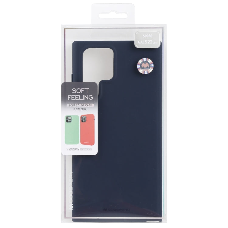 For Samsung Galaxy S22 Ultra 5G GOOSPERY SOFT FEELING Liquid TPU Soft Case(Dark Blue) - Galaxy S22 Ultra 5G Cases by GOOSPERY | Online Shopping UK | buy2fix