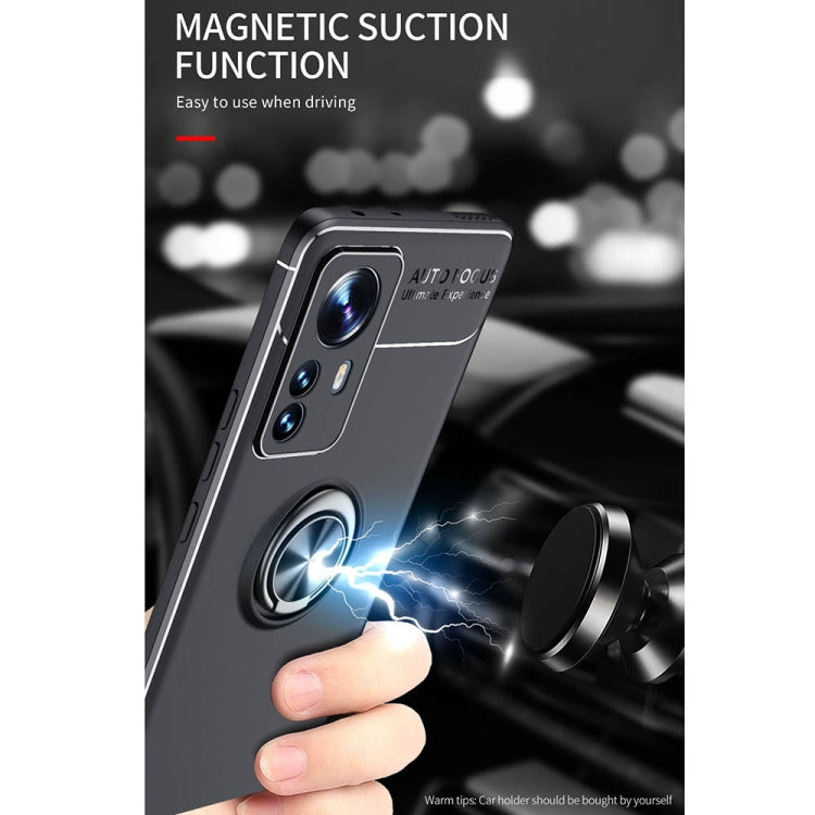 For Xiaomi 12 Pro Metal Ring Holder TPU Phone Case(Black) - Xiaomi Accessories by buy2fix | Online Shopping UK | buy2fix