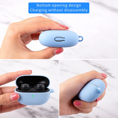 For Xiaomi Redmi Buds 3 Lite Silicone Earphone Protective Case with Hook(Sky Blue) - Xiaomi Earphone Case by buy2fix | Online Shopping UK | buy2fix