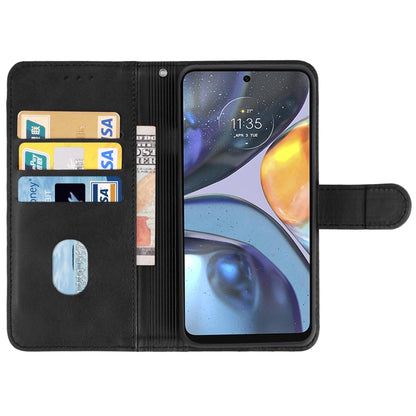 For Motorola Moto E32s Leather Phone Case(Black) - Motorola Cases by buy2fix | Online Shopping UK | buy2fix