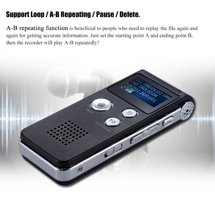 SK-012 4GB USB Dictaphone Digital Audio Voice Recorder with WAV MP3 Player VAR Function(Black) - Consumer Electronics by buy2fix | Online Shopping UK | buy2fix