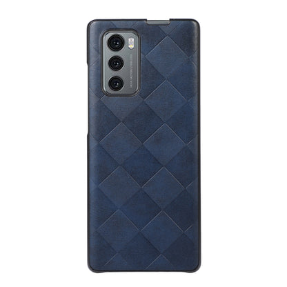 For LG Wing 5G Weave Plaid PU Phone Case(Blue) - Mobile Accessories by buy2fix | Online Shopping UK | buy2fix