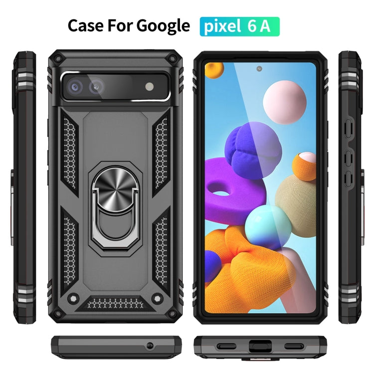 For Google Pixel 6A Shockproof TPU + PC Protective Case with 360 Degree Rotating Holder(Black) - Google Cases by buy2fix | Online Shopping UK | buy2fix