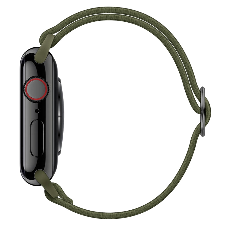 Polyester Nylon Watch Band For Apple Watch Ultra 49mm / Series 8&7 45mm / SE 2&6&SE&5&4 44mm / 3&2&1 42mm(Army Green) - Smart Wear by buy2fix | Online Shopping UK | buy2fix