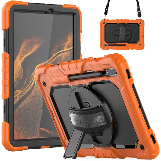 For Samsung Galaxy Tab S8 11 inch SM-X700 Silicone + PC Tablet Case(Orange+Black) - Galaxy Tab S8 Cases by buy2fix | Online Shopping UK | buy2fix