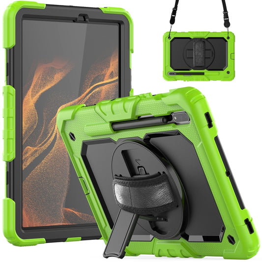 For Samsung Galaxy Tab S8 11 inch SM-X700 Silicone + PC Tablet Case(Yellow Green+Black) - Galaxy Tab S8 Cases by buy2fix | Online Shopping UK | buy2fix