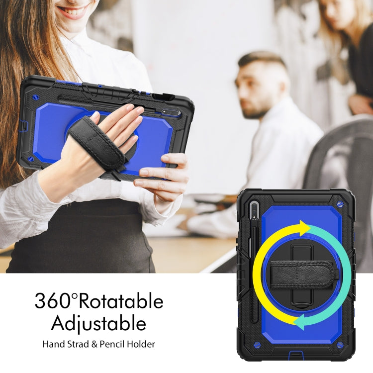 For Samsung Galaxy Tab S8 11 inch SM-X700 Silicone + PC Tablet Case(Black+Dark Blue) - Galaxy Tab S8 Cases by buy2fix | Online Shopping UK | buy2fix
