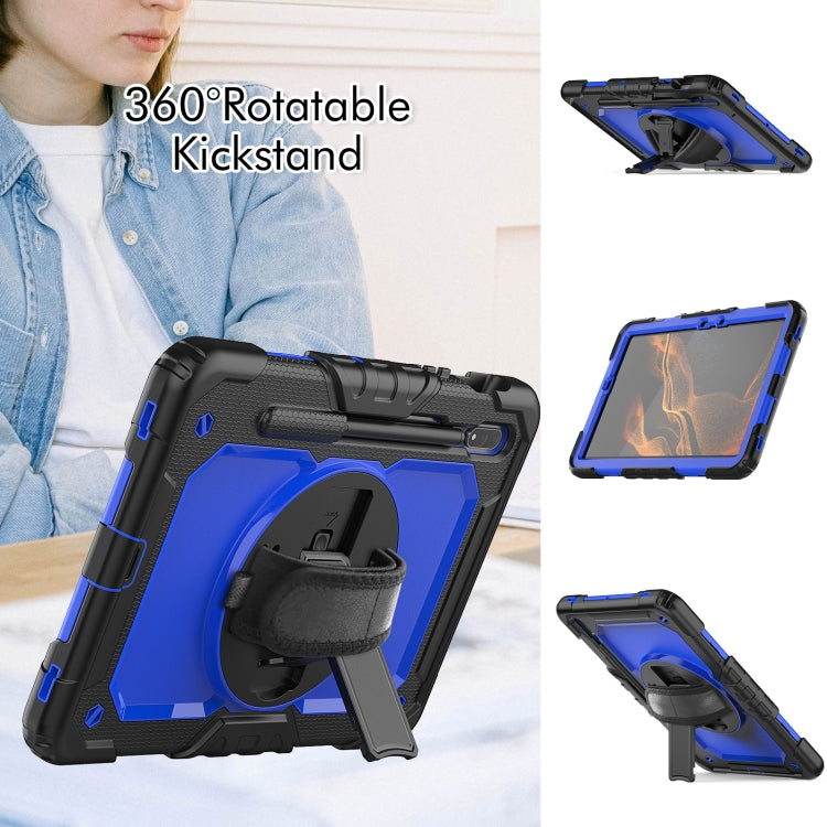 For Samsung Galaxy Tab S8 11 inch SM-X700 Silicone + PC Tablet Case(Black+Dark Blue) - Galaxy Tab S8 Cases by buy2fix | Online Shopping UK | buy2fix