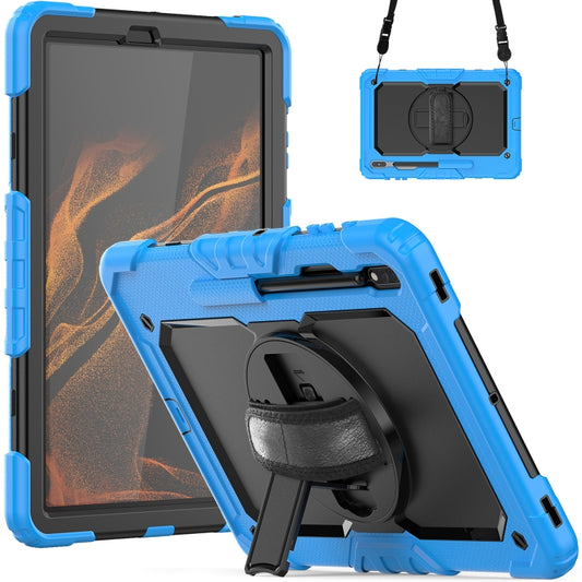For Samsung Galaxy Tab S8+ 12.4 inch SM-X800 Silicone + PC Tablet Case(Light Blue+Black) - Galaxy Tab S8+ Cases by buy2fix | Online Shopping UK | buy2fix