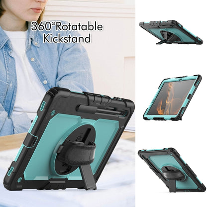 For Samsung Galaxy Tab S8+ 12.4 inch SM-X800 Silicone + PC Tablet Case(Black+Light Blue) - Galaxy Tab S8+ Cases by buy2fix | Online Shopping UK | buy2fix