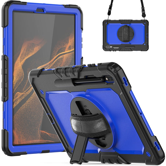 For Samsung Galaxy Tab S8+ 12.4 inch SM-X800 Silicone + PC Tablet Case(Black+Dark Blue) - Galaxy Tab S8+ Cases by buy2fix | Online Shopping UK | buy2fix