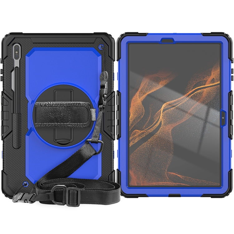 For Samsung Galaxy Tab S8+ 12.4 inch SM-X800 Silicone + PC Tablet Case(Black+Dark Blue) - Galaxy Tab S8+ Cases by buy2fix | Online Shopping UK | buy2fix