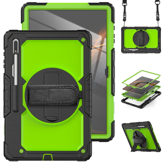 For Samsung Galaxy Tab S8 Ultra 14.6 inch SM-X900 Silicone + PC Tablet Case(Black+Yellow Green) - Galaxy Tab S8 Ultra Cases by buy2fix | Online Shopping UK | buy2fix