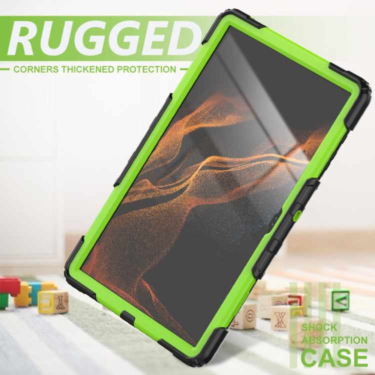 For Samsung Galaxy Tab S8 Ultra 14.6 inch SM-X900 Silicone + PC Tablet Case(Black+Yellow Green) - Galaxy Tab S8 Ultra Cases by buy2fix | Online Shopping UK | buy2fix