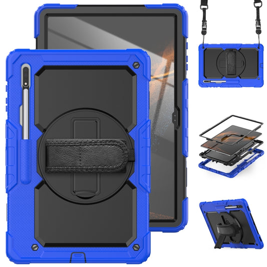 For Samsung Galaxy Tab S8 Ultra 14.6 inch SM-X900 Silicone + PC Tablet Case(Dark Blue+Black) - Galaxy Tab S8 Ultra Cases by buy2fix | Online Shopping UK | buy2fix