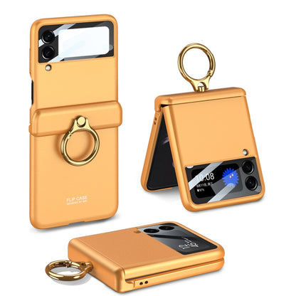 For Samsung Galaxy Z Flip3 5G GKK Magnetic Hinged Flip Case with Ring Holder(Orange) - Galaxy Phone Cases by GKK | Online Shopping UK | buy2fix