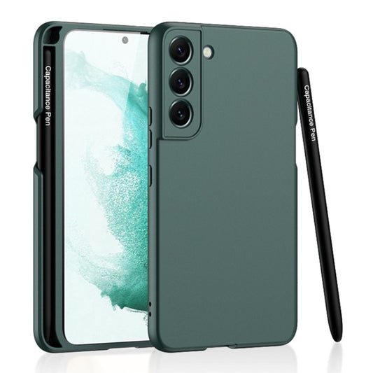 For Samsung Galaxy S22 5G GKK Ultra-thin Skin Feel Phone Case with Side Pen Slot & Stylus(Forest Green) - Galaxy S22 5G Cases by GKK | Online Shopping UK | buy2fix