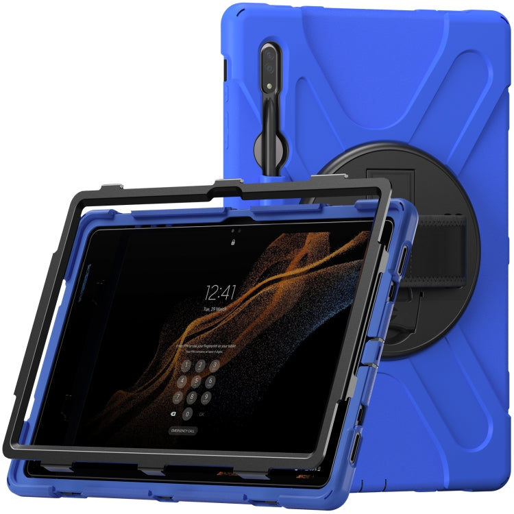 For Samsung Galaxy Tab S8 Ultra X900 Silicone + PC Tablet Protective Case(Blue) - Galaxy Tab S8 Ultra Cases by buy2fix | Online Shopping UK | buy2fix