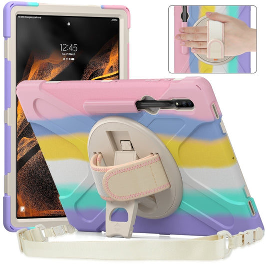 For Samsung Galaxy Tab S8 Ultra X900 Silicone + PC Tablet Protective Case(Colorful Pink) - Galaxy Tab S8 Ultra Cases by buy2fix | Online Shopping UK | buy2fix