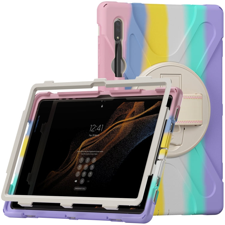For Samsung Galaxy Tab S8 Ultra X900 Silicone + PC Tablet Protective Case(Colorful Pink) - Galaxy Tab S8 Ultra Cases by buy2fix | Online Shopping UK | buy2fix