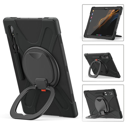 For Samsung Galaxy Tab S8 Ultra X900 Silicone + PC Tablet Protective Case(Black) - Galaxy Tab S8 Ultra Cases by buy2fix | Online Shopping UK | buy2fix