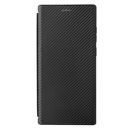 For Samsung Galaxy S22 Ultra 5G Carbon Fiber Texture Horizontal Flip Leather Phone Case(Black) - Samsung Accessories by buy2fix | Online Shopping UK | buy2fix