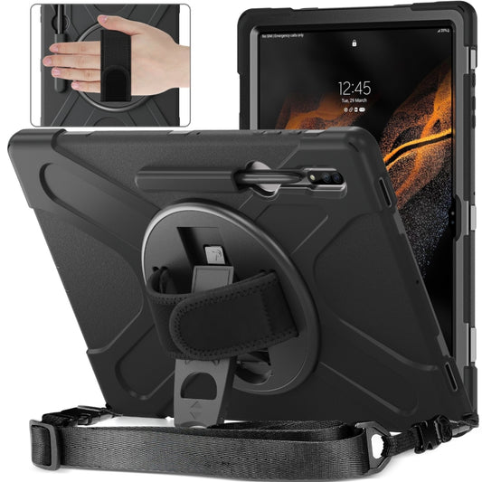 For Samsung Galaxy Tab S8 Ultra Silicone + PC Tablet Case(Black) - Galaxy Tab S8 Ultra Cases by buy2fix | Online Shopping UK | buy2fix