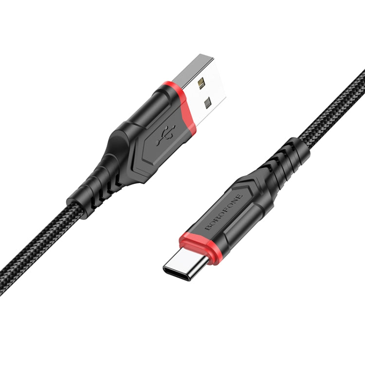 Borofone BX67 1m 2.4A USB to Type-C Charging Sync Data Cable(Black) -  by Borofone | Online Shopping UK | buy2fix