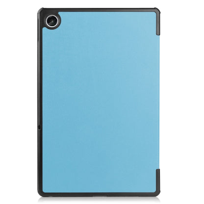 For Lenovo Tab M10 Plus 10.6 3rd Gen 2022 Custer Texture 3-Fold Holder Smart Leather Tablet Case(Sky Blue) - For Lenovo by buy2fix | Online Shopping UK | buy2fix