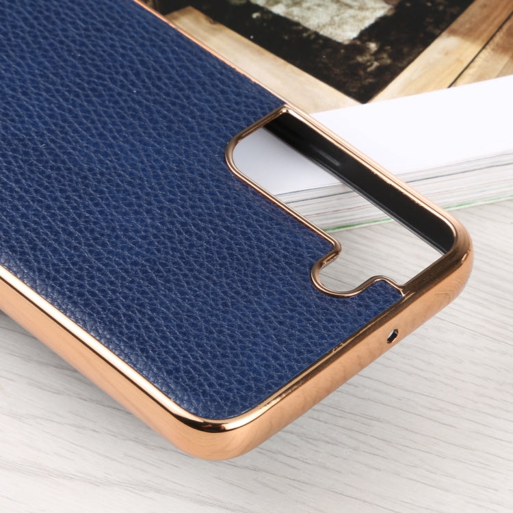 For Samsung Galaxy S22 5G SULADA Shockproof TPU + Handmade Leather Phone Case(Blue) - Galaxy S22 5G Cases by SULADA | Online Shopping UK | buy2fix