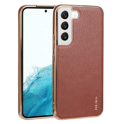 For Samsung Galaxy S22 5G SULADA Shockproof TPU + Handmade Leather Phone Case(Brown) - Galaxy S22 5G Cases by SULADA | Online Shopping UK | buy2fix