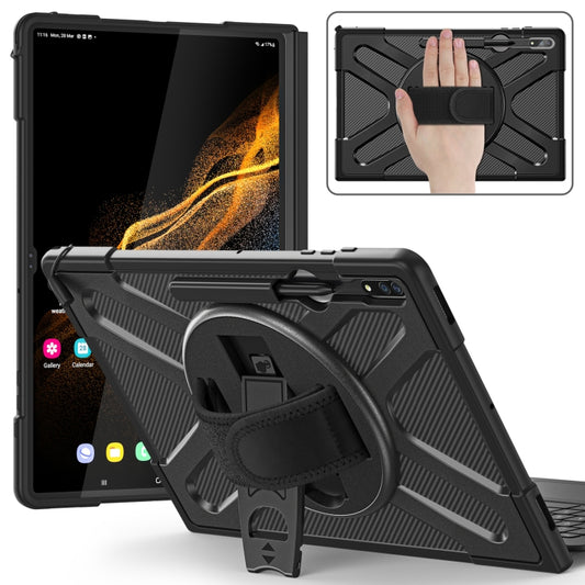 For Samsung Galaxy S8 Ultra / X900 Rotary Grab TPU + PC Tablet Case(Black) - Galaxy Tab S8 Ultra Cases by buy2fix | Online Shopping UK | buy2fix