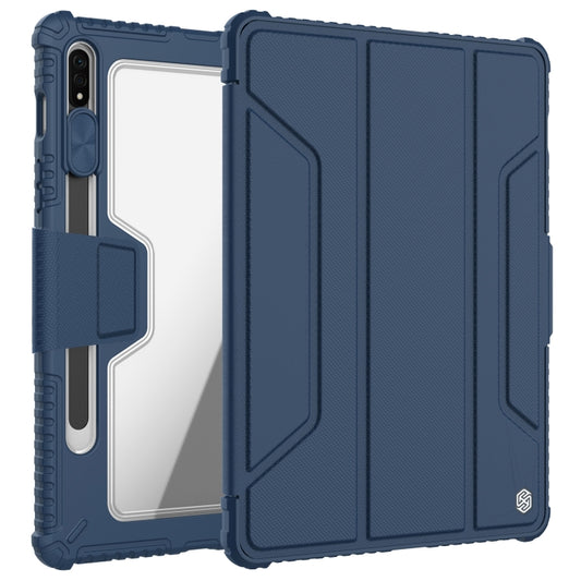 For Samsung Galaxy Tab S8 NILLKIN Bumper Pro Camshield Tablet Leather Case(Blue) - Galaxy Tab S8 Cases by NILLKIN | Online Shopping UK | buy2fix