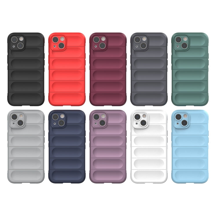 For iPhone 13 Magic Shield TPU + Flannel Phone Case(Dark Blue) - Apple Accessories by buy2fix | Online Shopping UK | buy2fix