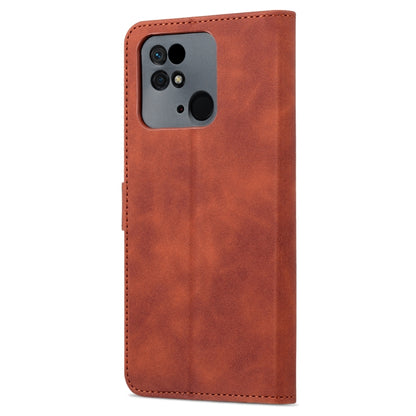 For Xiaomi Redmi 10C / Redmi 10 India AZNS Skin Feel Calf Texture Flip Leather Phone Case(Brown) - Xiaomi Cases by AZNS | Online Shopping UK | buy2fix