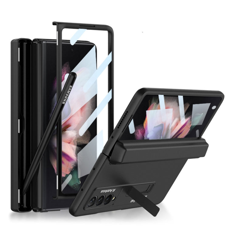 For Samsung Galaxy Z Fold3 5G GKK Integrated Magnetic Full Coverage Phone Flip Case with Pen Box(Black) - Galaxy Phone Cases by GKK | Online Shopping UK | buy2fix