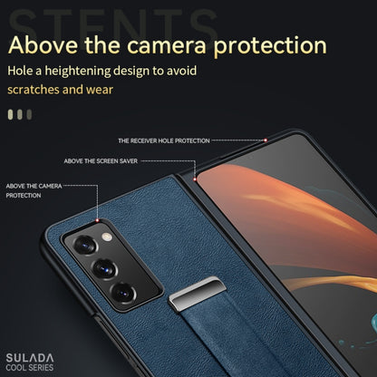 For Samsung Galaxy Z Fold2 SULADA Cool Series PC + Leather Texture Skin Feel Shockproof Phone Case(Brown) - Galaxy Phone Cases by SULADA | Online Shopping UK | buy2fix
