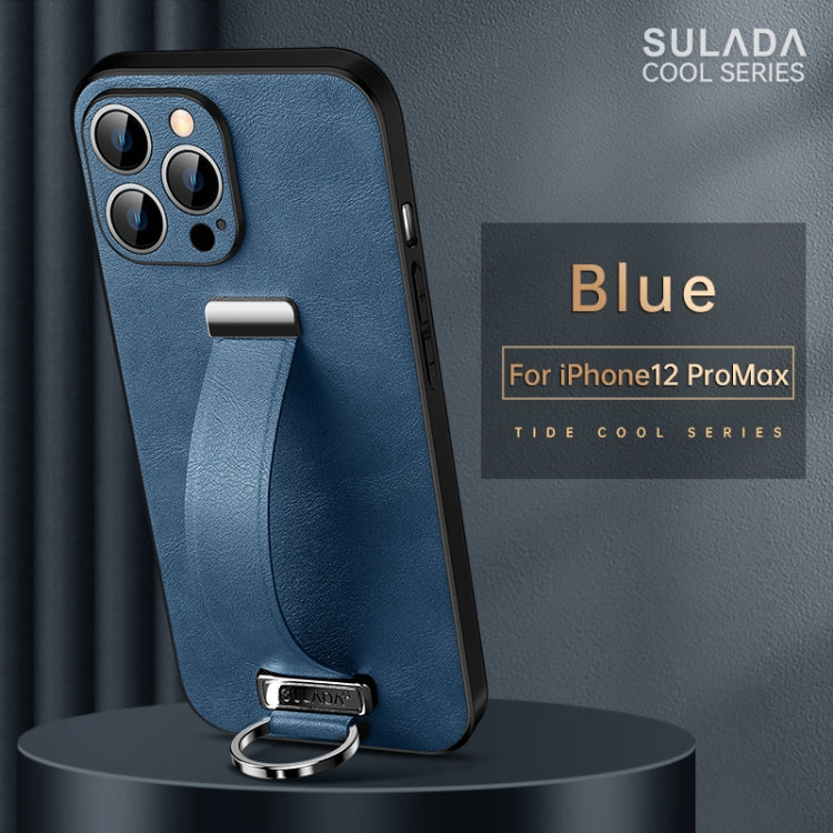 For iPhone 12 Pro Max SULADA Cool Series PC + Leather Texture Skin Feel Shockproof Phone Case (Blue) - iPhone 12 Pro Max Cases by SULADA | Online Shopping UK | buy2fix