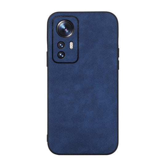 For Xiaomi 12 Pro Morocco Texture PU Shockproof Phone Case(Blue) - Xiaomi Accessories by buy2fix | Online Shopping UK | buy2fix