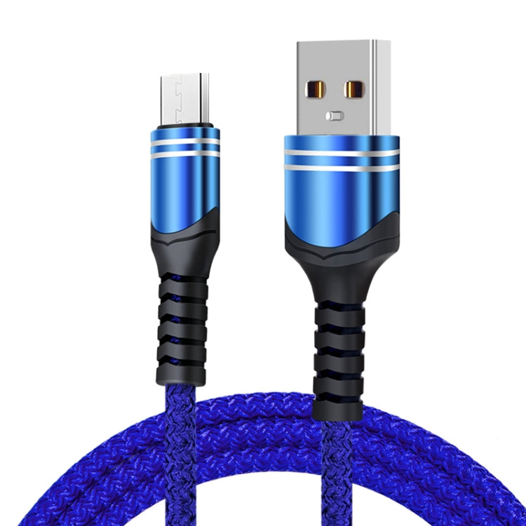 Micro USB 6A Woven Style USB Charging Cable, Cable Length: 1m(Blue) -  by buy2fix | Online Shopping UK | buy2fix