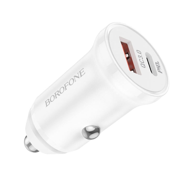 Borofone BZ18A PD20W+QC3.0 Car Charger(White) - Car Charger by Borofone | Online Shopping UK | buy2fix