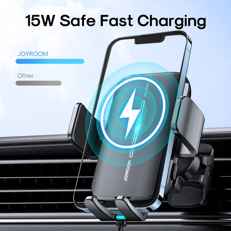 JOYROOM JR-ZS245 Car Air Outlet 15W Wireless Charger Phone Holder(Black) - Wireless Charger Holders by JOYROOM | Online Shopping UK | buy2fix