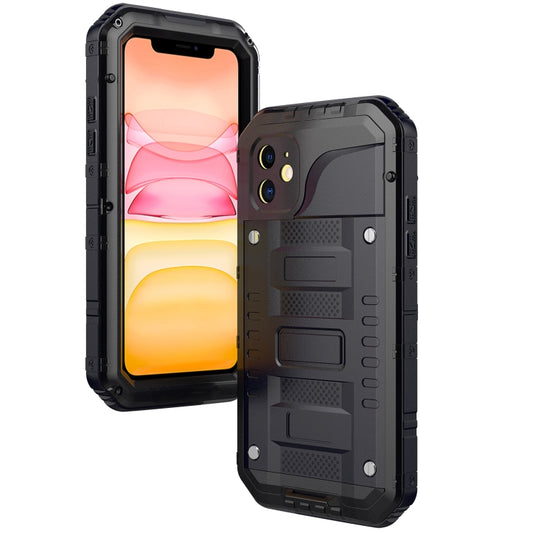 For iPhone 11 Dustproof Shockproof Waterproof Silicone + Metal Protective Case(Black) - iPhone 11 Cases by buy2fix | Online Shopping UK | buy2fix