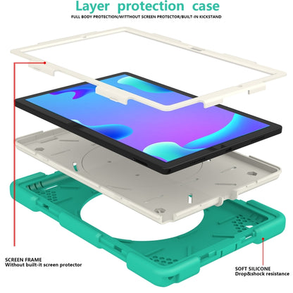 For Samsung Galaxy Tab A8 10.5 2021 Silicone + PC Full Body Protection Tablet Case With Holder & Strap(Mint Green) - Other Galaxy Tab PC by buy2fix | Online Shopping UK | buy2fix