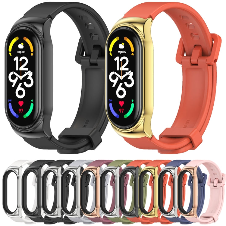 For Xiaomi Mi Band 7 / 7 NFC MIJOBS CS Metal Case + Silicone Watch Band(Black) - Smart Wear by MIJOBS | Online Shopping UK | buy2fix